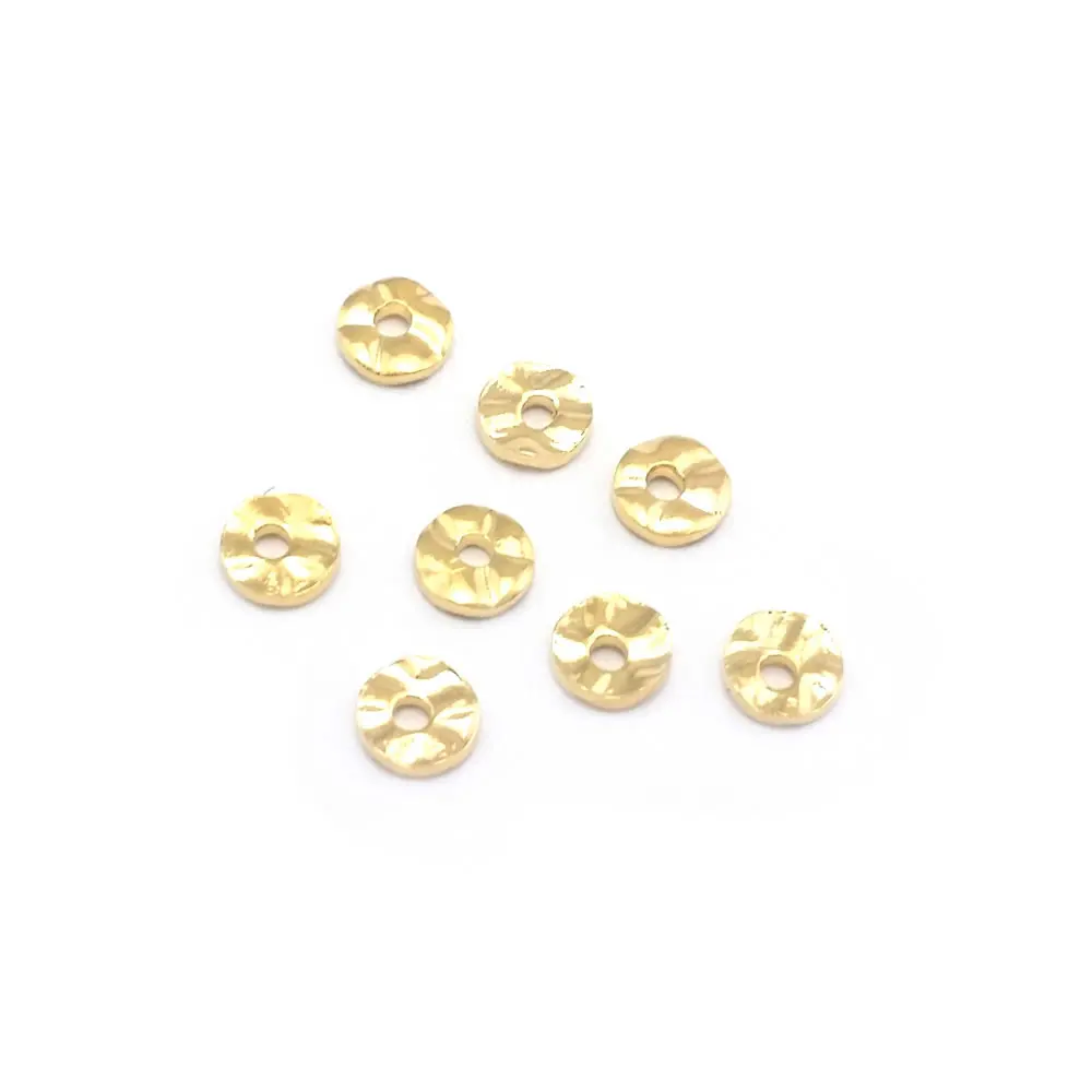 Cuentas de Espacio de Onda Redonda de Metal Dorado 18K 30PCS Alturas Varias Ideal para Hacer Joyas - details 22