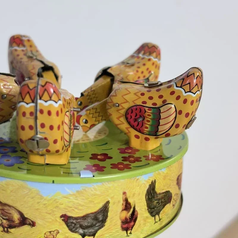 [Best] Adult Collection Retro Wind up toy Metal Tin Chicken pecking rice Mechanical toy Clockwork figures model kids gift