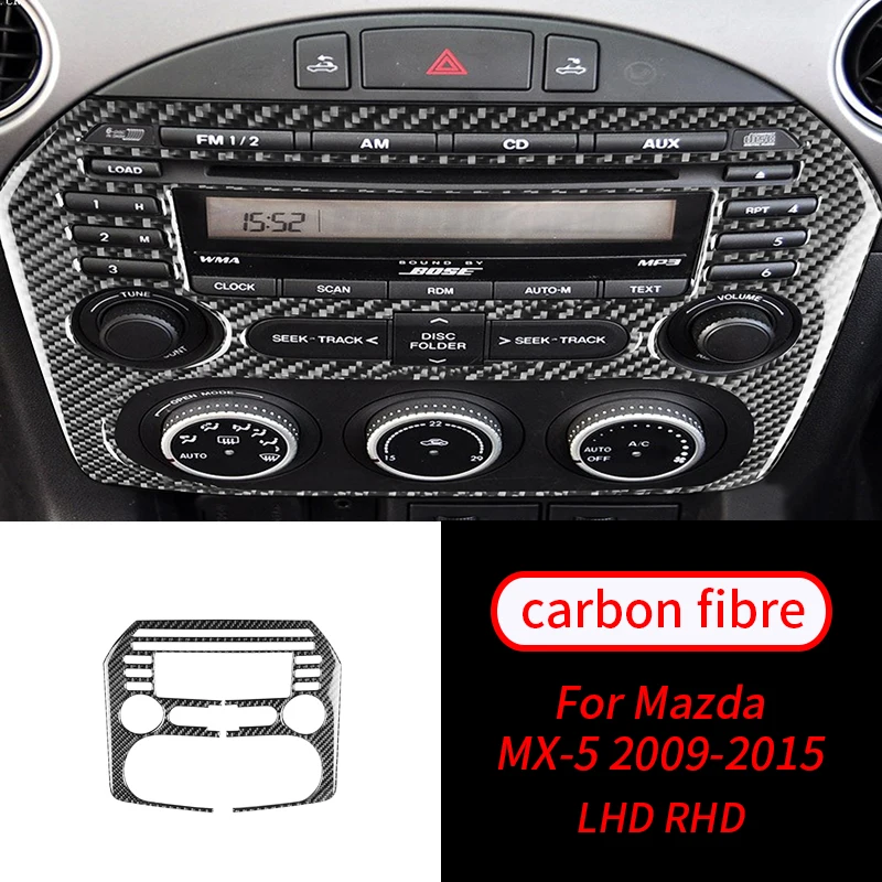 

For Mazda MX-5 Miata 2009-2015 1 PCS Real Carbon Fiber CD Console Panel Trim Car Interior Accessories Car Interior Supplies