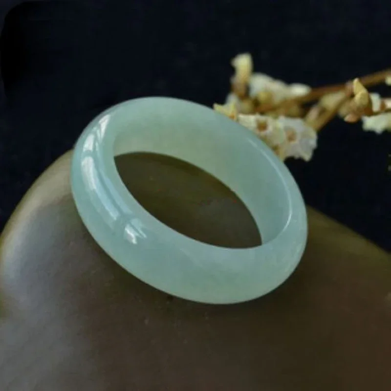 Нефритовое кольцо, натуральное бриллиантовое ювелирное изделие, белое кольцо с изумрудом, мужское и женское нефритовое кольцо, Изящные Ювелирные изделия