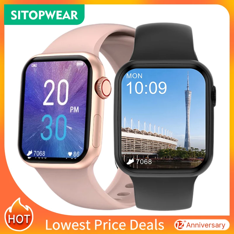 SitopWear – montre connectée pour hommes et femmes, charge sans fil, appels Bluetooth, Bracelet de Fitness, personnalisé, 2022
