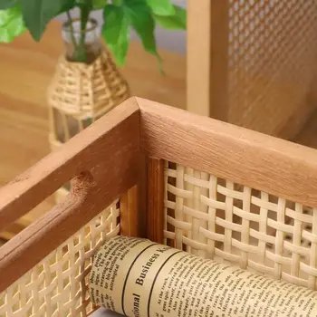 Retro Rattan Solid Wood Storage Box 1