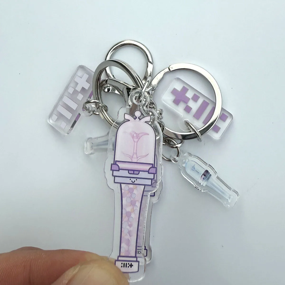 アイドル ILLIT KEYRING 3PC/Set Kpop ILLIT Acrylic Keychains Lightstick Keyrings
