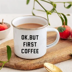 Life Begins After Coffee Enamel Mug - Creative Drinkware Gift - 360ml (XH3407 - A015WH - 8)