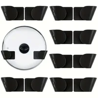 1/3/6Pairs Pot Lid Holder Wall-Mounted Hanging for Pan Pot Cover Rack Kitchen Organizer Plastic Stonego Kitchen Storage Rack 1