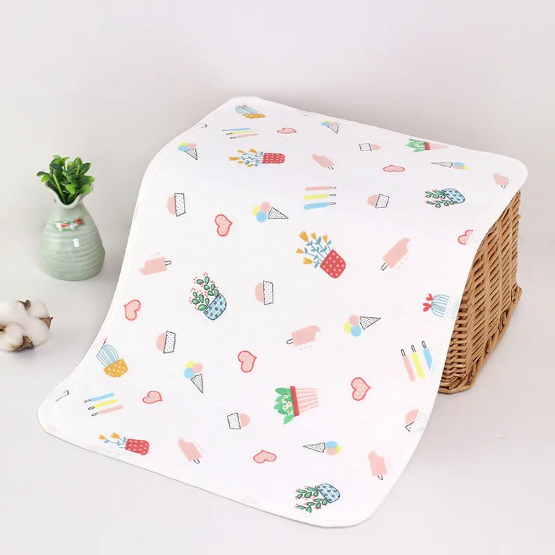30*45 cm Baby Nappy Changing Pad Cotton Diaper Changing Cartoon Baby Waterproof Mattress Bed Stroller Infant Change Mat Cover