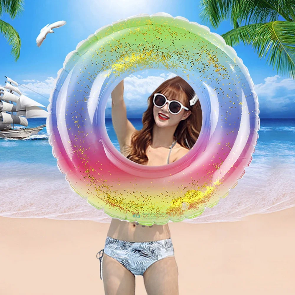 Swimming Rings Glitter Pool Foats  Adult Children Inflatable Pool Tube Float Water Toy Swim Laps Summer Swimming Pool Beach Toys 4