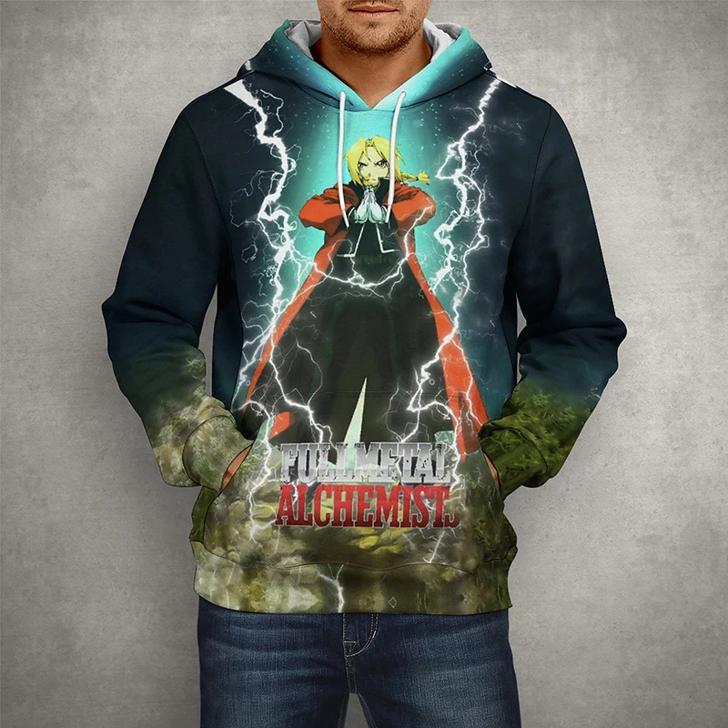 

Manga Fullmetal Alchemist Hoodies Men Women Cartoon Anime 3D Print Sweatshirts Cool Long Sleeve Fashion Pullover Coat Clothes
