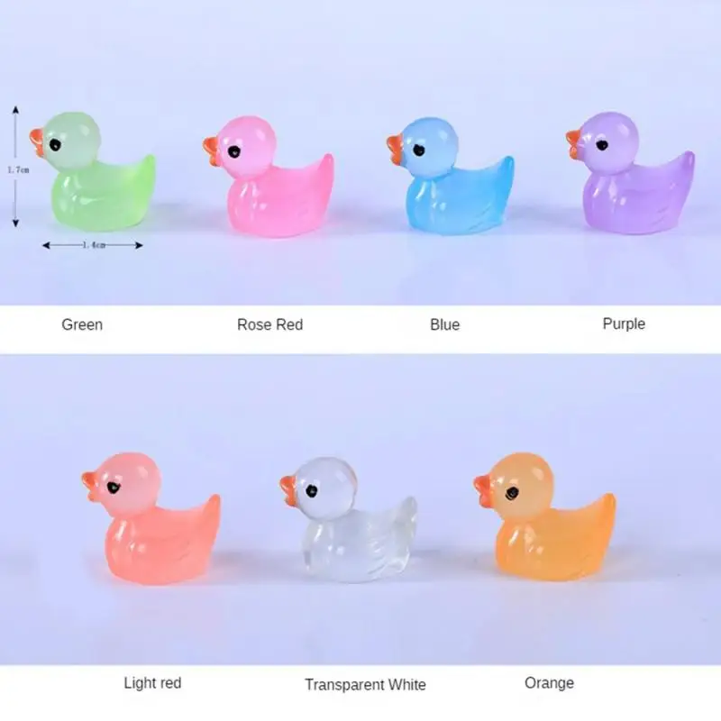 1pc Luminous Duckling Creative Crafts Resin Resin Crafts Colorful Mini Ornaments Home Garden Micro Landscape Accessories Decor