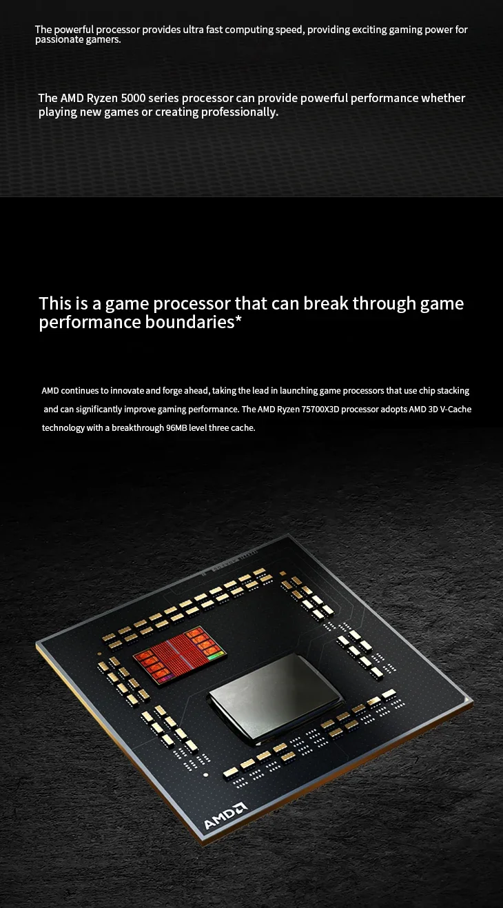 AMD Ryzen 7 5700X3D 5000シリーズ CPU New AMD Ryzen 7 5700X3D - R7 5700X3D 5000 Series 8-Core 4.1