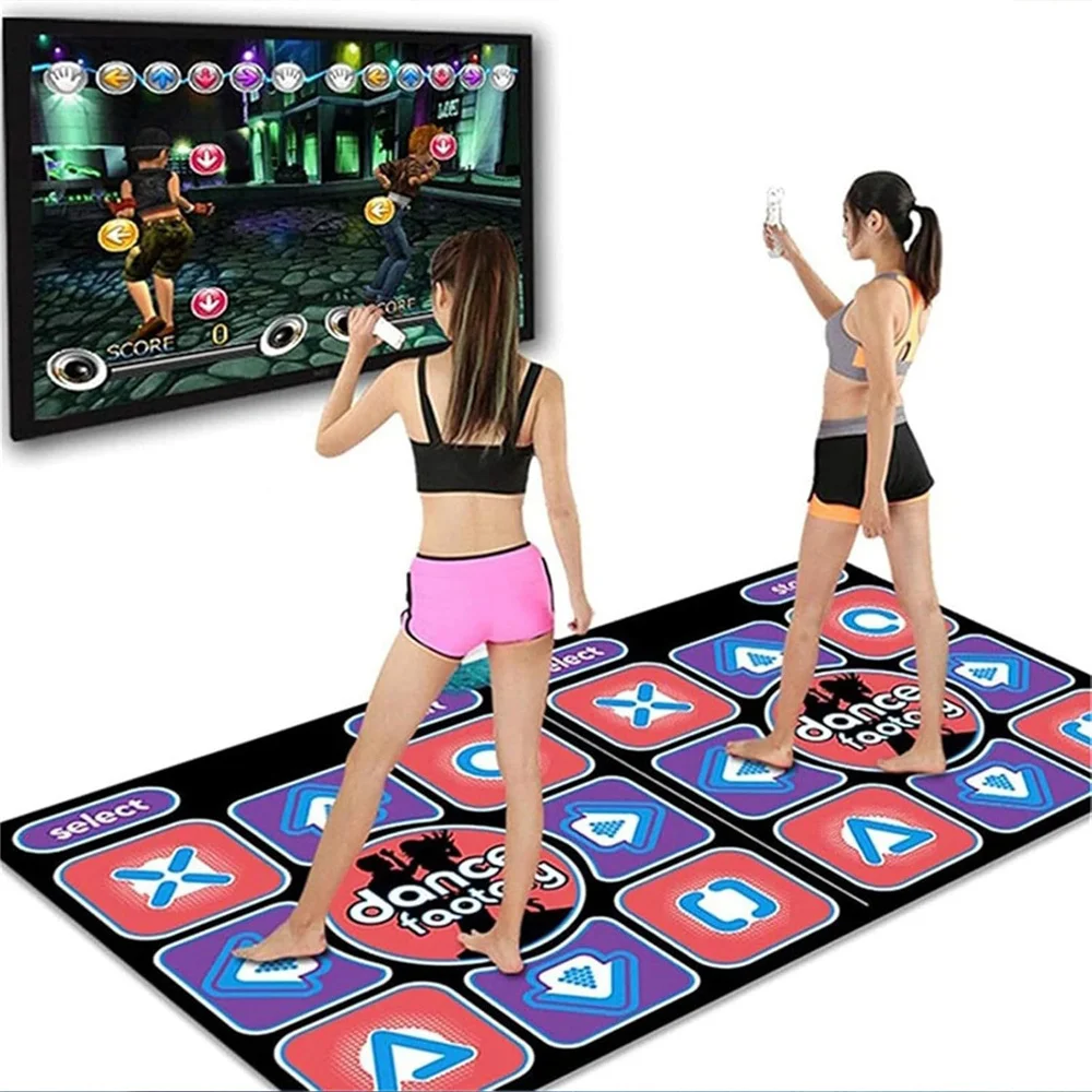 Double Dancing Mat Double User Wired Dance Mat Game Non-Slip With 2 Remote Controller Multi-Function Home Game For PC TV