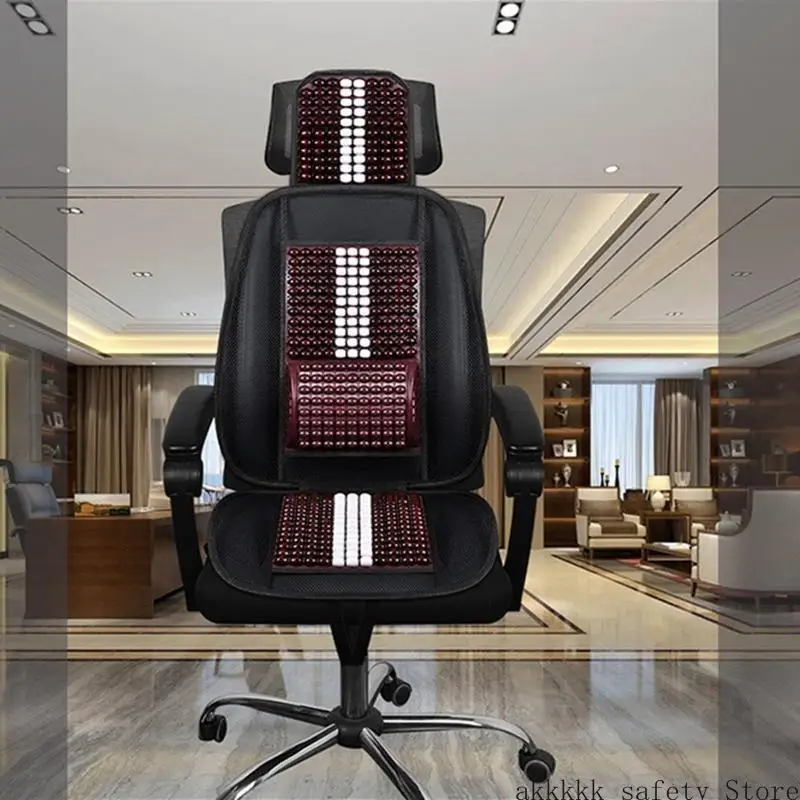 XXFF 프리미엄 품질 여름 멋진 자동차 시트 커버 천연 나무 구슬 마사지 시트 매트 2 색 통기성