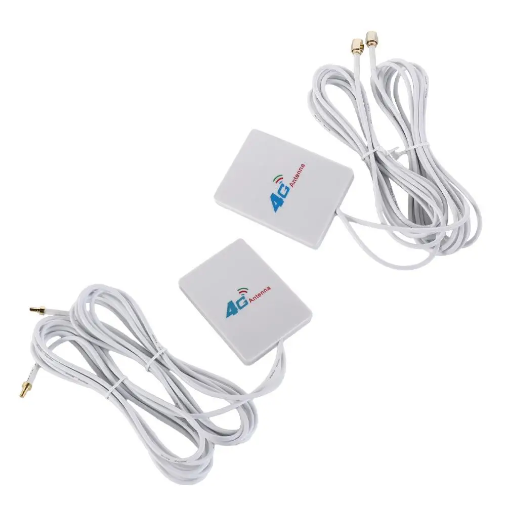 LTE Antenna 1pc 2M Cable 3G 4G TS9 CRC9 SMA Enhanced Signal SMA Connector External Antenna Router Adapter