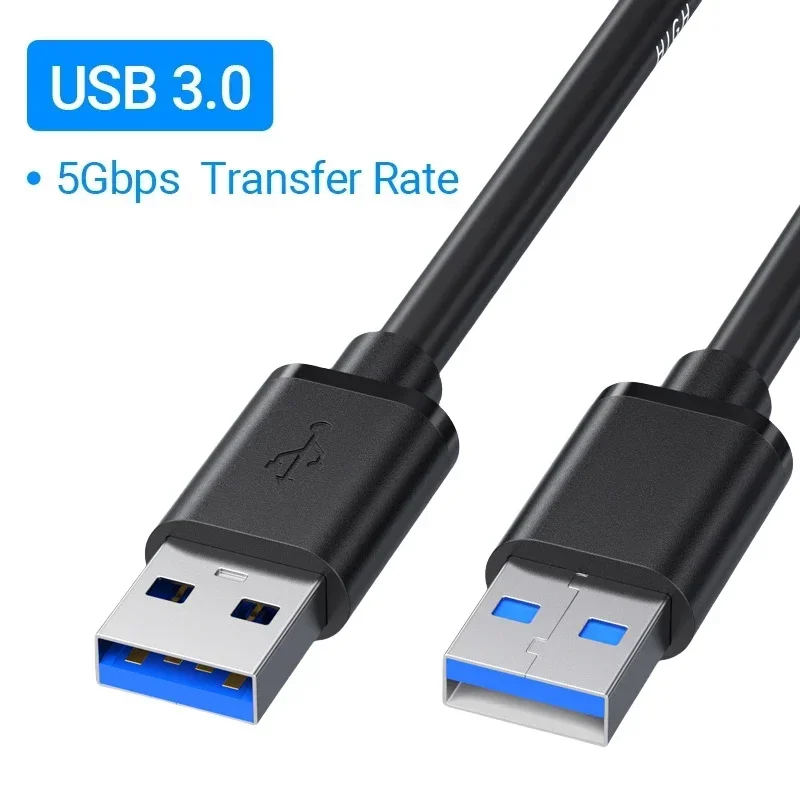 Cable de extensión USB 3,0 Extra largo, Cable de transferencia de datos de alta velocidad macho A macho para teclado de radiador, extensor de disco duro