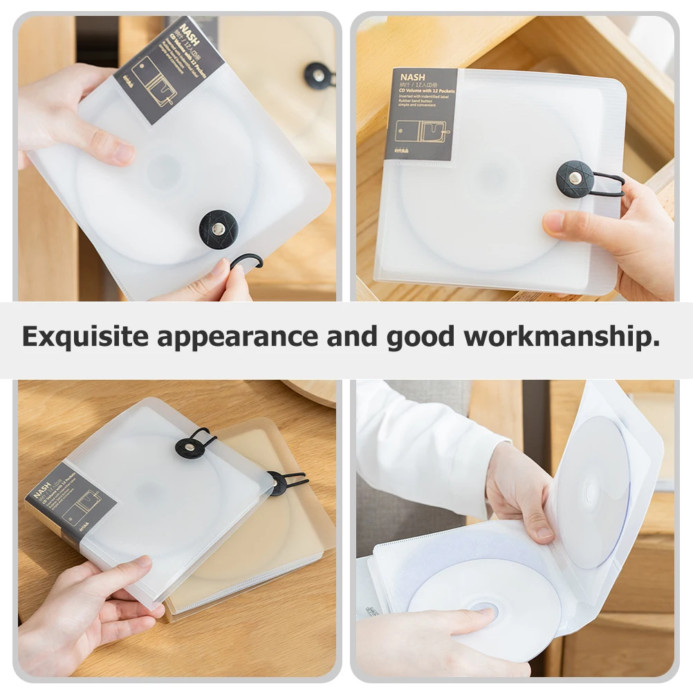 CD Holder Protective 12 Capacity DVD Storage Case Binder Portable Disc Bag for Home Office Car Box Accessories Organizer Wallet
