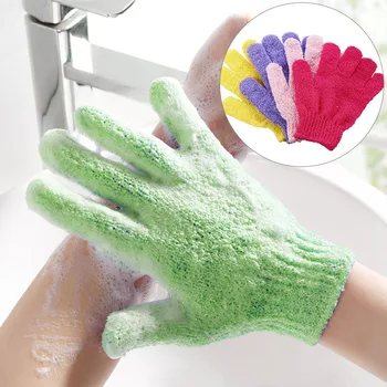 Nylon Shower Bath Glove Exfoliating Mitt Glove Skin Wash Spa Massage Foam Sponge Scrub Body Scrubber Cleaner Glove for Bathroom 1