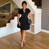 Plus Size X6085 Amazon New Fashion Elegant Women's Clothing Solid Color Plus Size African Solid Color Dress Large Size Ladies...