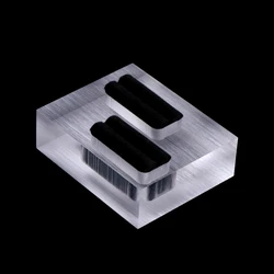 Ring Display Stand with Black Clear Acrylic Rectangle Showcase