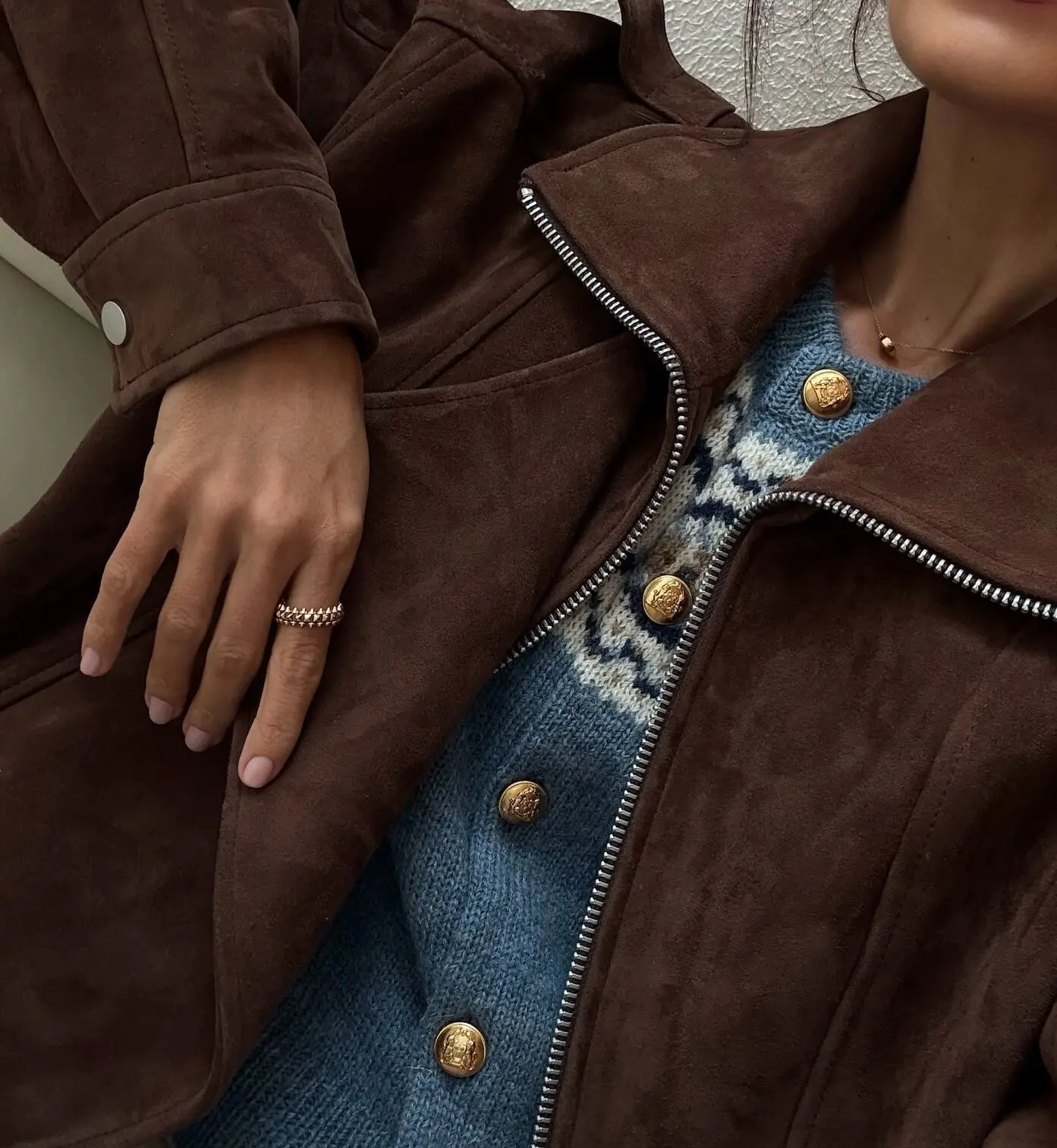 Retro Loose Brown Jacket - Casual European American Style