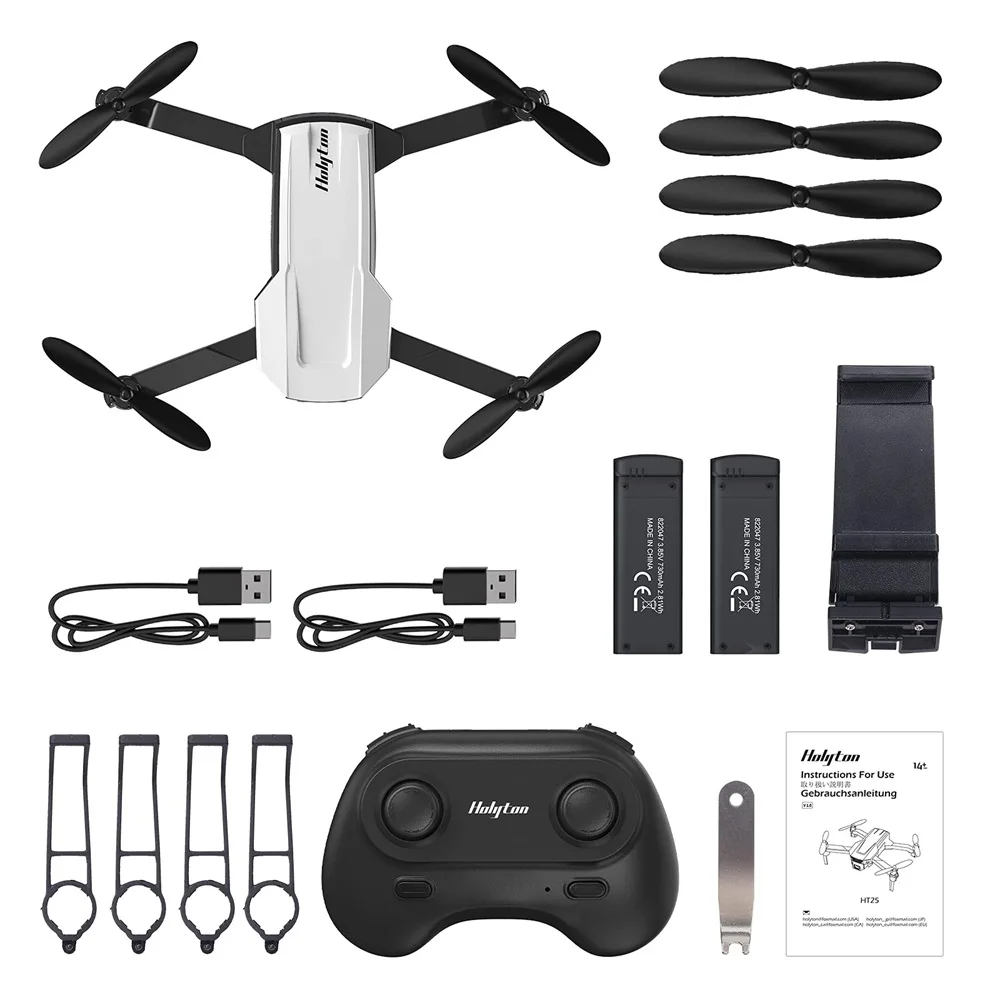Holyton HT25 Mini Drone Foldable RC Quadcopter 720P HD FPV Camera  Voice/Gesture Control One Key Take Off/Landing Kids Toys Gift