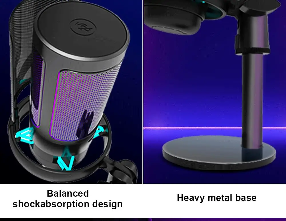 Rgb-Gaming-Mikrofon Mit Sprachausgleich Und Geräuschunterdrückung, Studio-Usb-Computer-Kondensatormikrofon Für Streaming/Aufnahme/Disc-Produktion Sc74A0Bb2213540569Bc44Ed0F1Cb7Cd0T