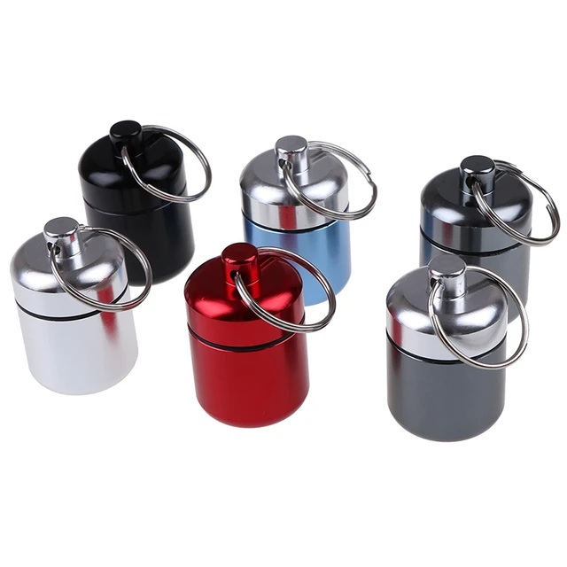 1PC Metal Mini Waterproof Alloy Travel Pill Box Pill Bottle Cache Drug Holder  Container Keychain Medicine Box Health Care - AliExpress