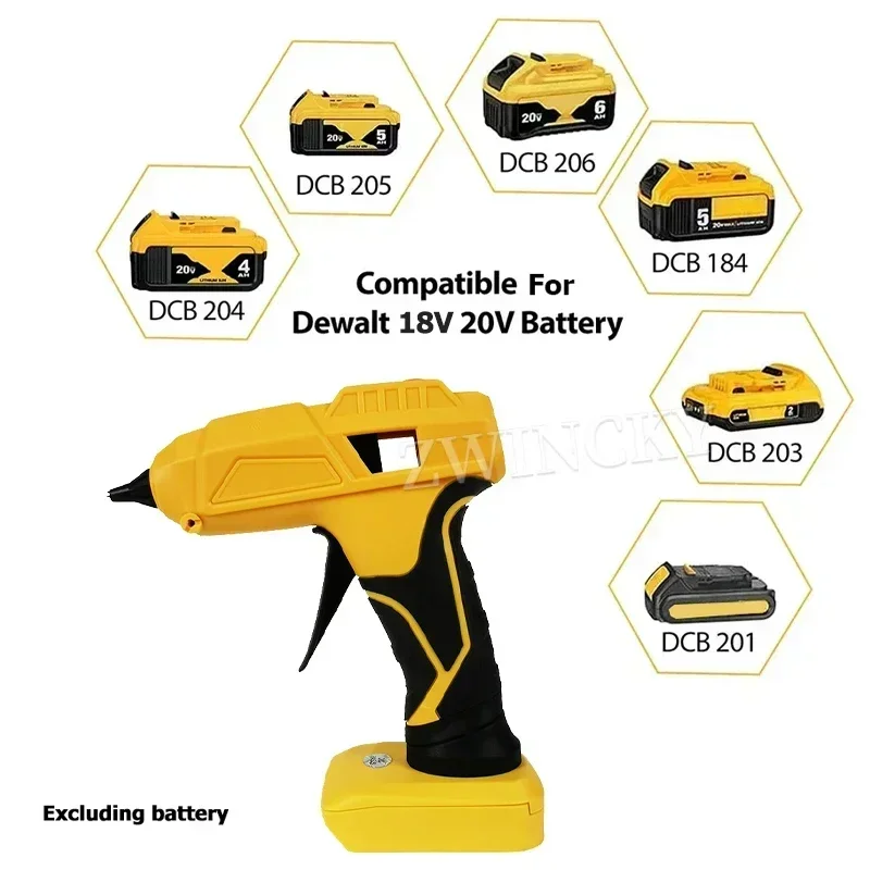 Electric Hot Melt Glue Gun for Makita/Dewalt/Milwaukee 18V Battery Cordless Electric Glue Grab Hot Melt Welding Air Gun