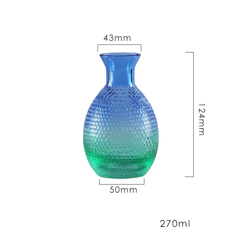 Japanese Style Hammered Peacock Blue Jug Set, Crystal Sake Jug, Cup Liquor Dispenser, Huadiao Wine Hot Jug,wine Warmer, Wine Set