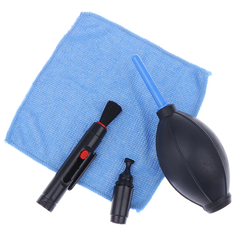 Camera Cleaning Kit 1Set Dust Cleaner Lens Clean Brush Pen Wipes Fuliginous Air Blower Kit For Canon Sony Spirit Warm Shoe Lens