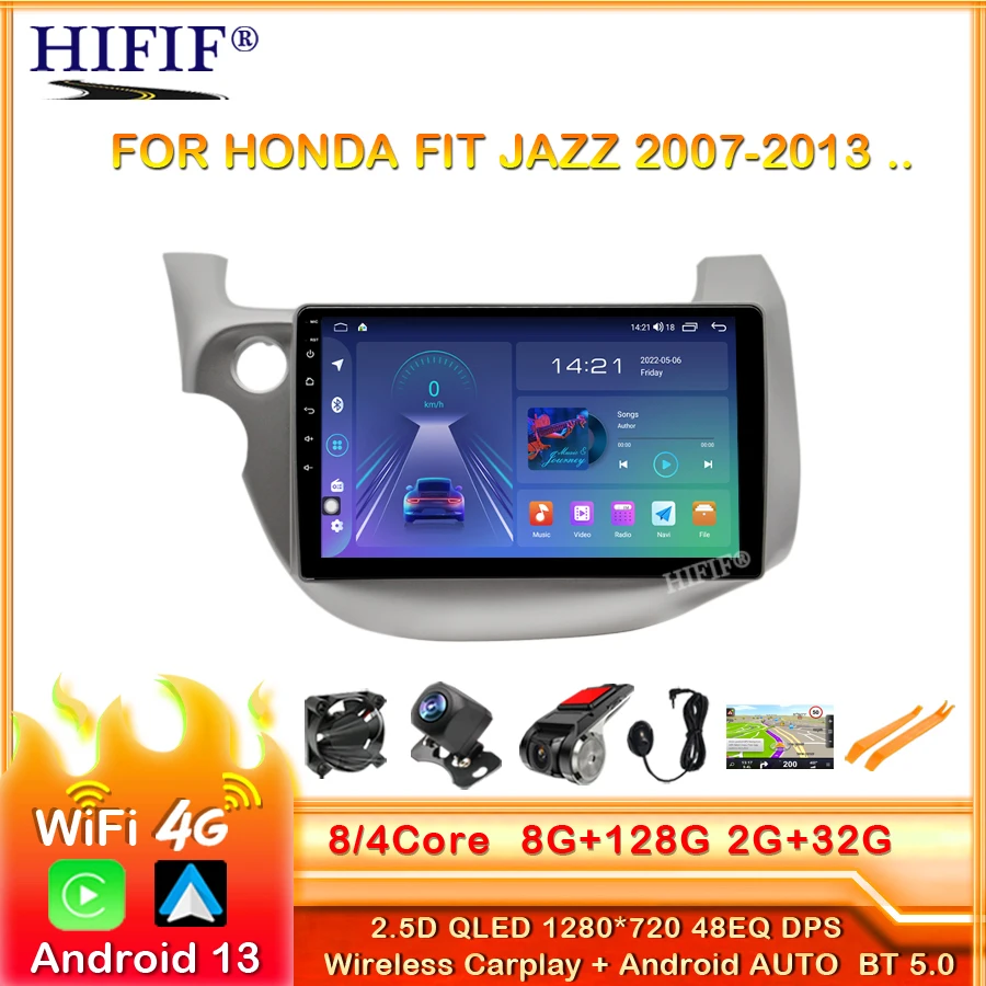 

Автомагнитола 2 din Android 13 для HONDA FIT JAZZ 2007-2013, мультимедийный видеоплеер с зеркальным соединением, головное устройство с разделенным экраном