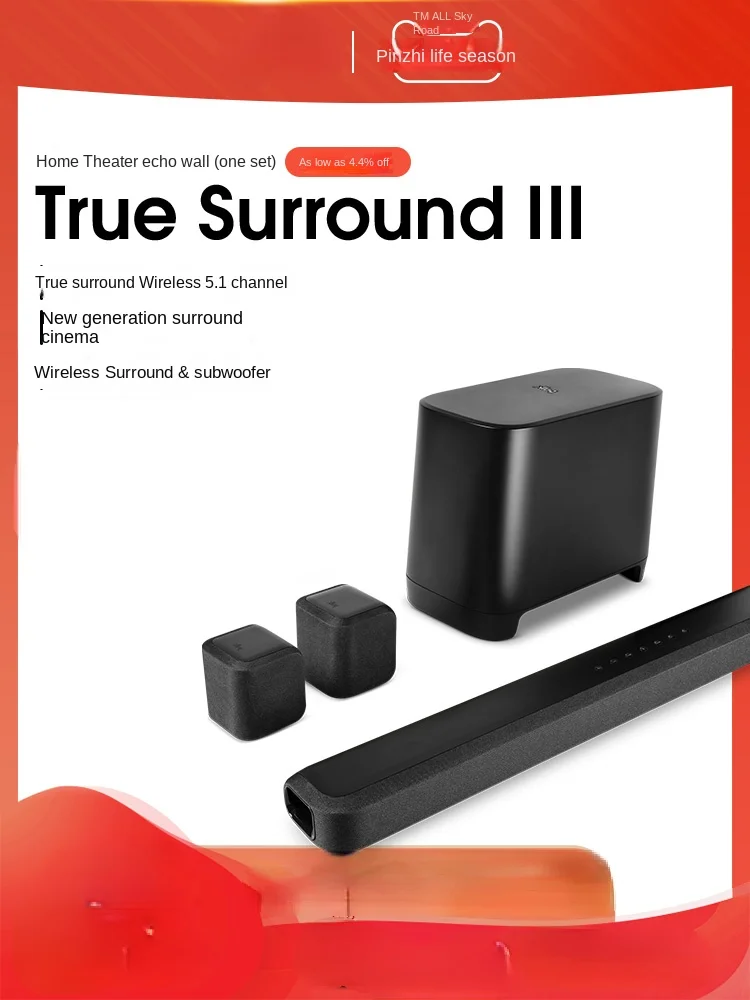 

【 4.4% off 】 Polk/Voice of Music TSIII True Surround 5.1 Home Theater Echo Wall Bluetooth Speaker