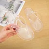 Crystal Flip Flops Women Flat Summer Outdoor Slippers Transparent Female Solid Color Home Jelly Color Beach Sandals Shoes 5