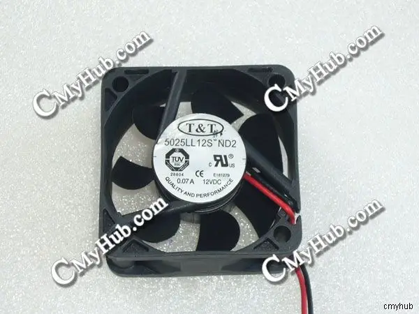 

Для T & T 5025LL12S ND2 DC12V 0.07A 5025 5 см 50 мм 50x50x25 мм 2-контактный охлаждающий вентилятор 5025LL12S