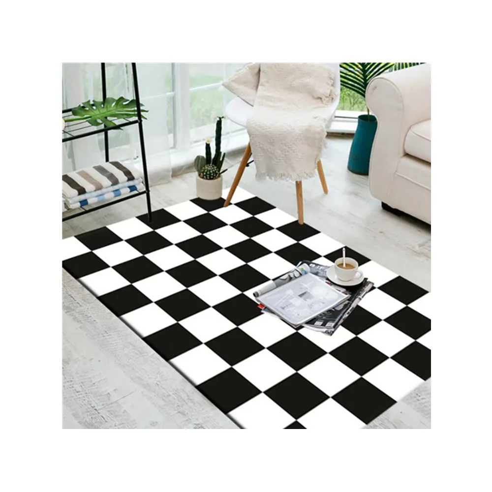 Large European Geometric black and white Carpet Area Rug For Bedroom Livingroom Kitchen Baths Mat Door Mat Anti-Slip Home carpet
