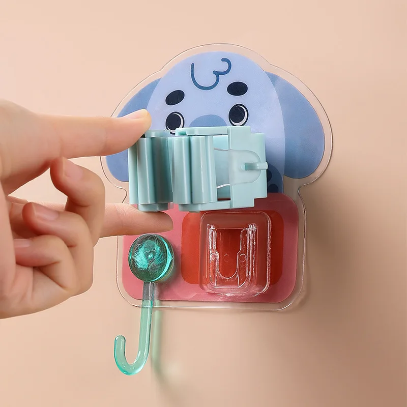 Multifunctional Mop Holder Hook Mop Clip Bathroom Balcony Wall Hanging