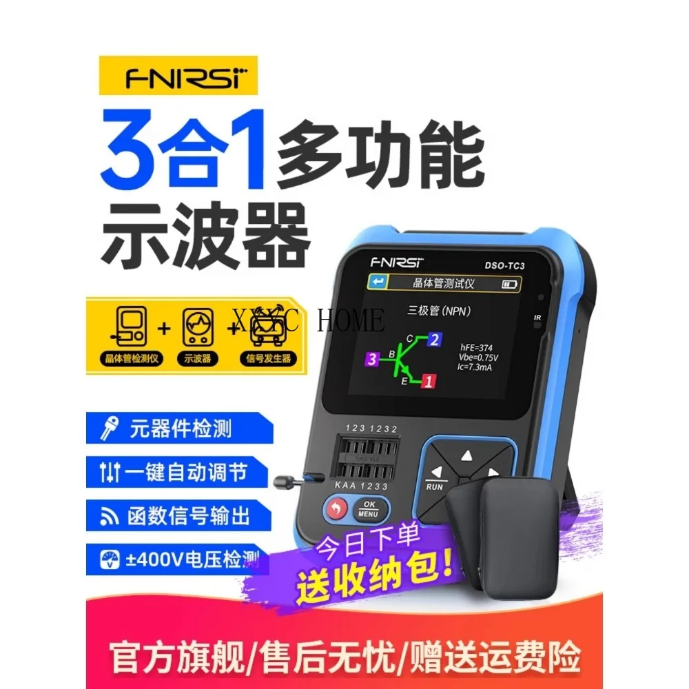 Fnirsi Oscilloscopio Multifunzionale Tre In Uno Dso-Tc3 Generatore Di Segnale Di Rilevamento Transistor Portatile Piccolo