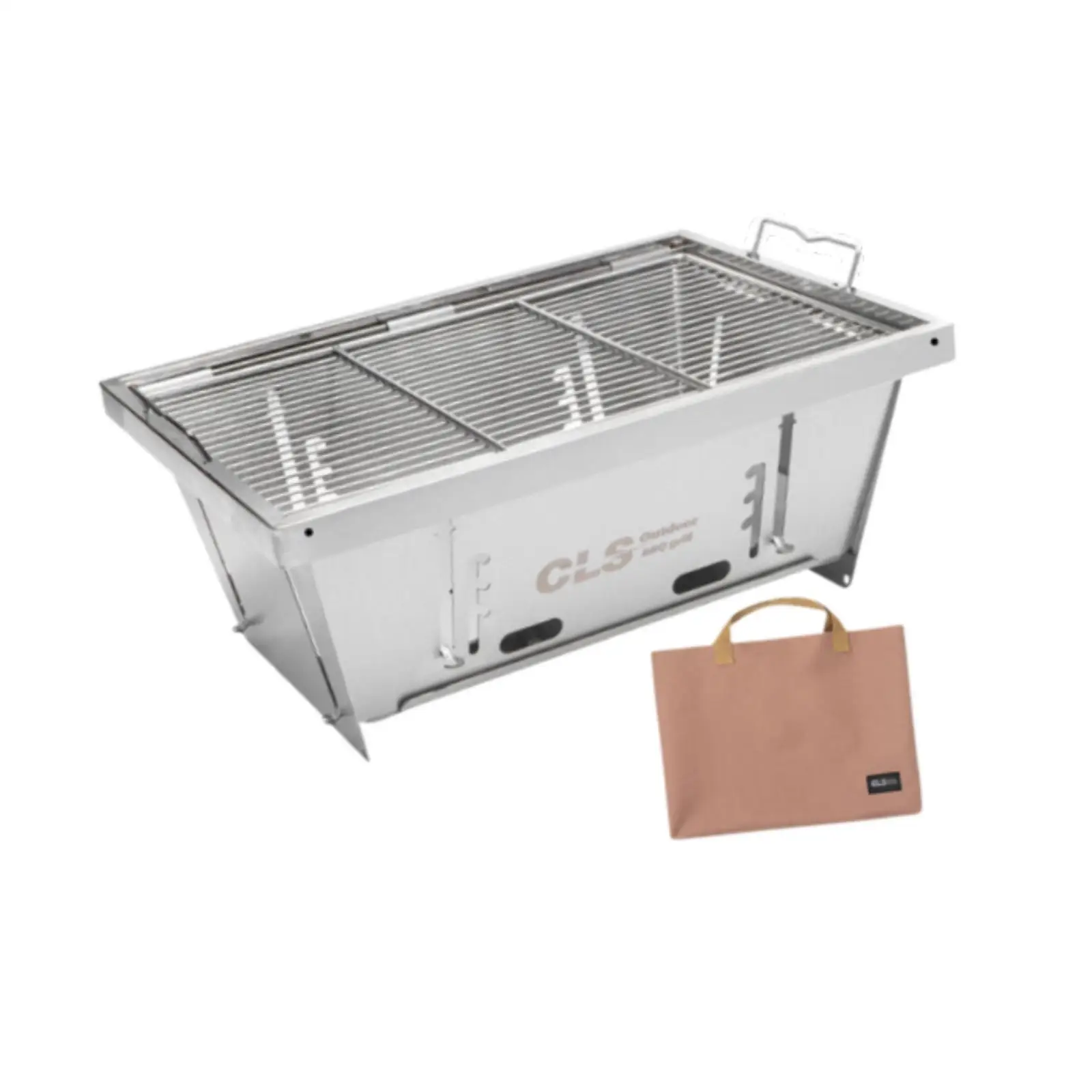 Barbecue Grill Adjustable Firepower Firepit Tabletop Stainless Steel Foldable Grill for Backpacking Yard Outside Garden Picnic Barbecue Grill Adjustable Firepower Firepit Tabletop Stainless Steel Foldable Grill for Backpacking Yard Outside Garden Picnic