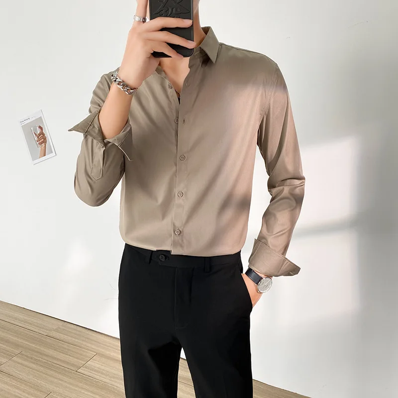 shirts for men Tailor-made Suits casual fashion slim fit business shirts men long sleeves korean style clothing S-XL