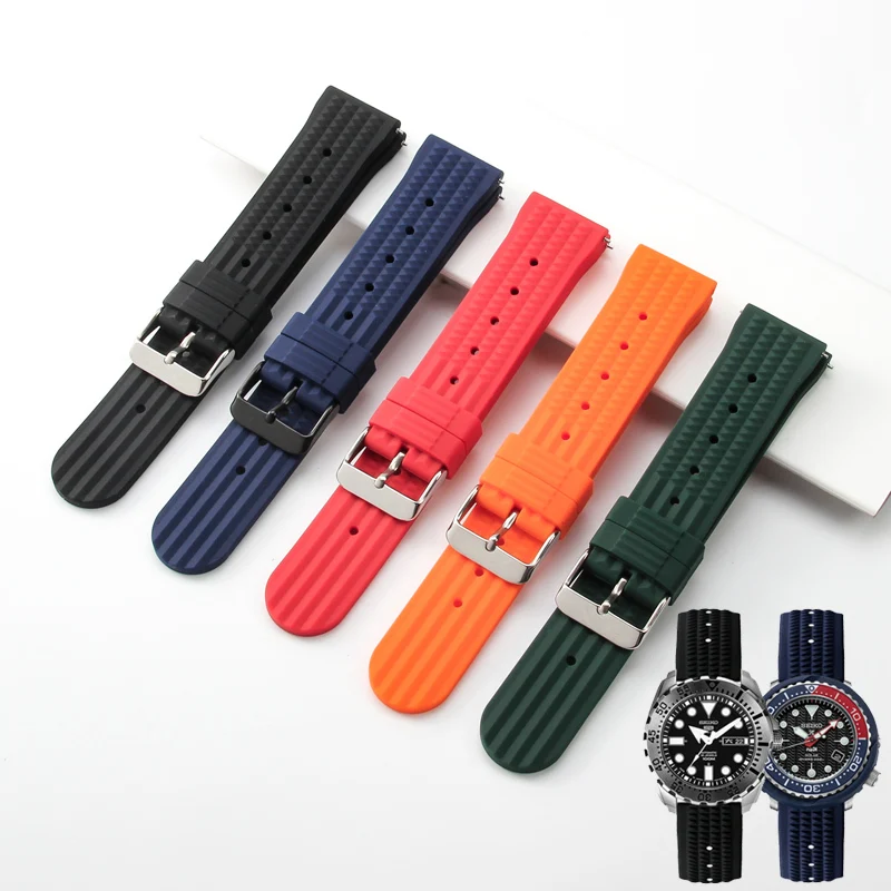 Cinturino Sportivo Impermeabile In Gomma Siliconica Per Seiko Water Ghost Citizen 007 Omega Samsung Huawei Watch Strap Maschio 20 22Mm