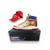 Big Size 47 48 Trump Shooting Makes Me Stronger 2024 MAGA Gold Sneakers Never Surrender Gym Shoes Men's Womens Boots With Hat 1