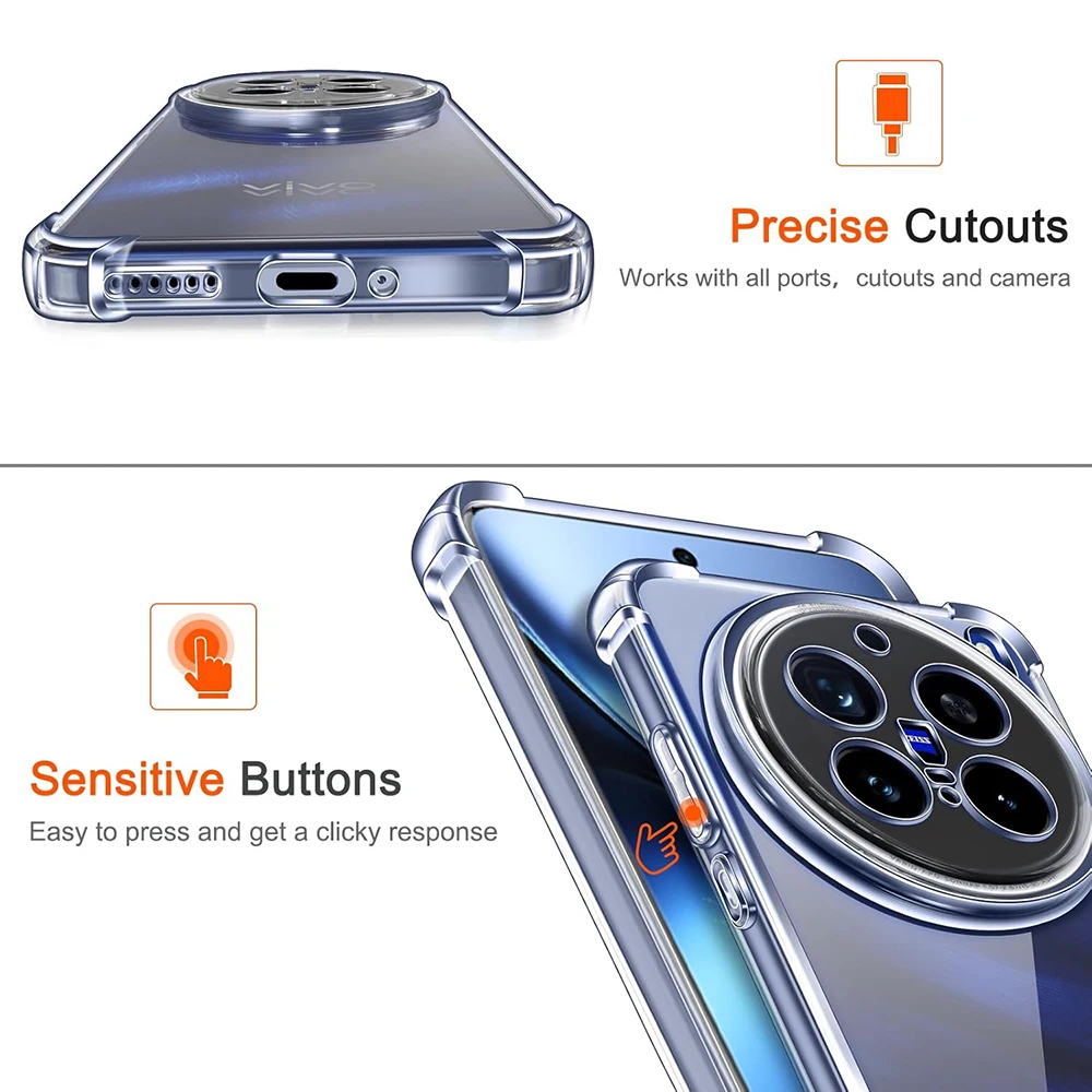 Shockproof Clear Silicone Soft Shell Phone Case