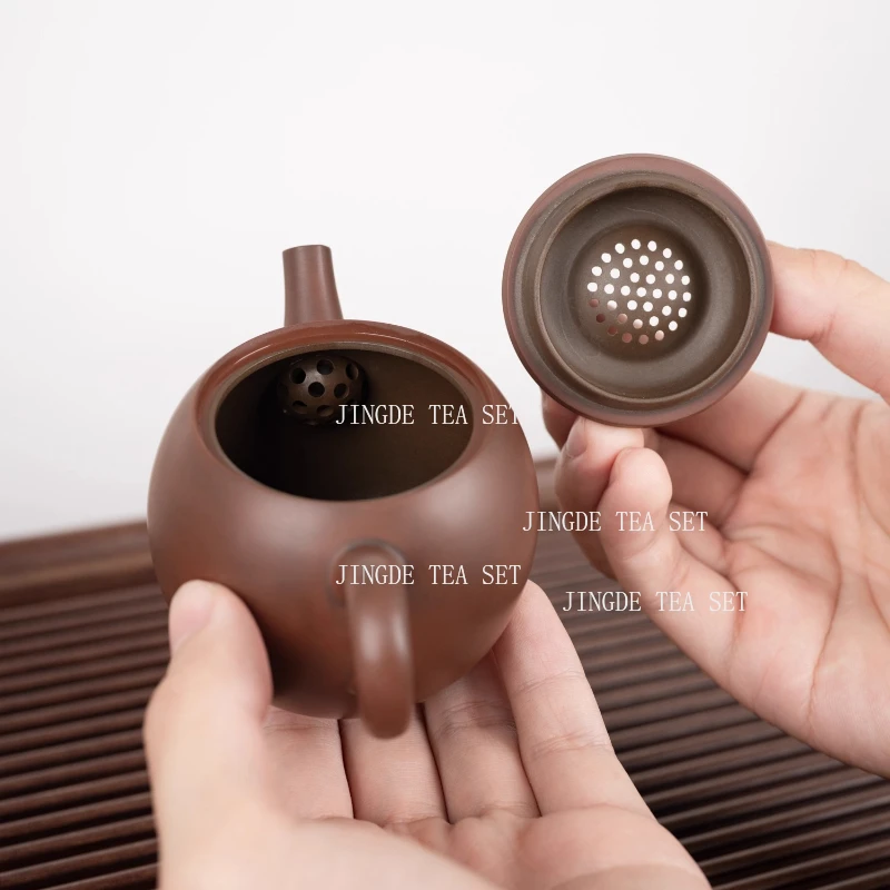150ml Chinese Purple Pottery Teapot Household Antique Bronze Fair Pot Tea Dispenser and Teapot Dual-use Tea Ceremony Accessories