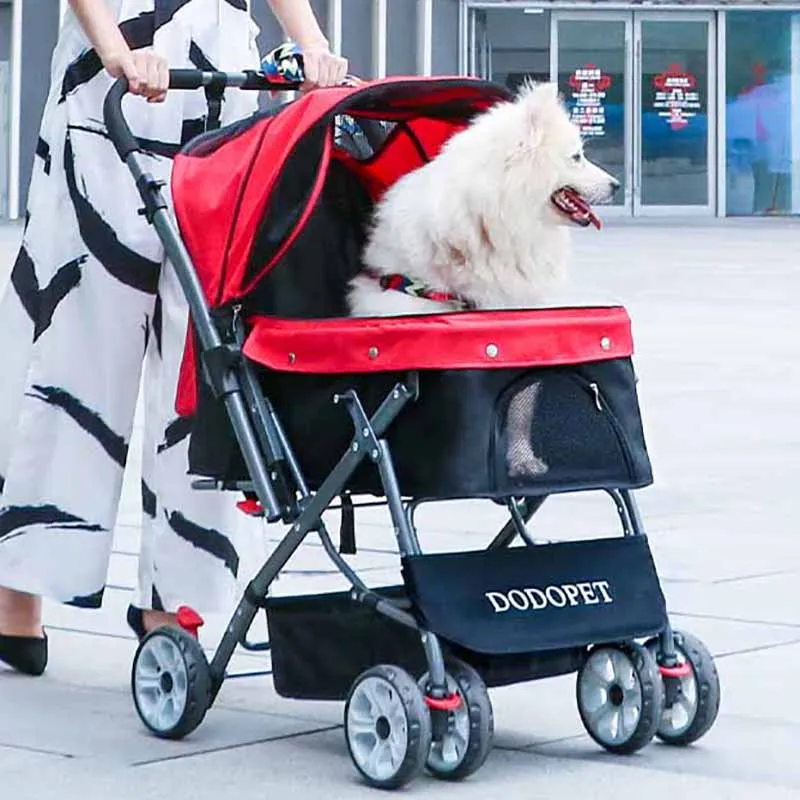 

30kg Dog Cat Carrier Pet Buggy Stroller Bag Carriage House Outdoor Walking Shopping Trip Kennel Pram Small&Medium Folding