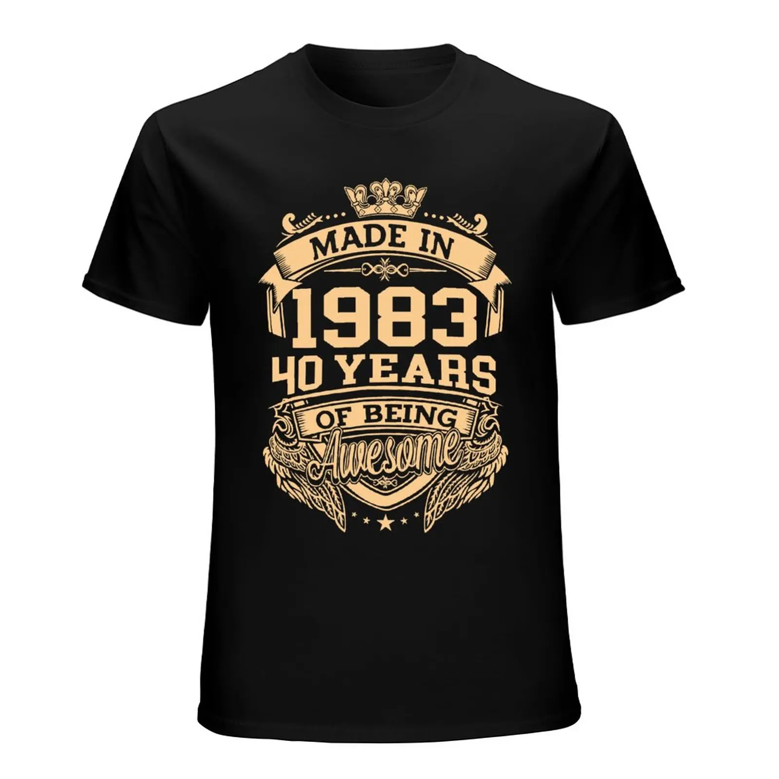 

1983 DiyPattern Men's Cotton Printed T-shirt Men's and Women's Fashion Short Sleeve Street Commemorative Y2k Style T-shirt