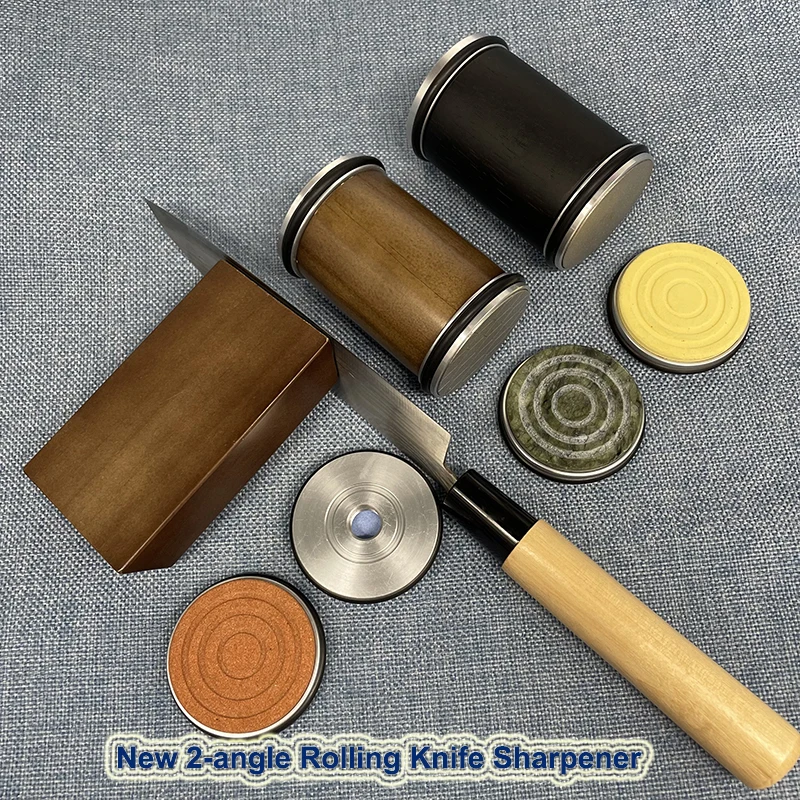 Knife Sharpener Kitchen Knife Sharpener Knife Sharpening Stone Rolling Knife Sharpener For Straight Edge Knife Sharpener Kit With 15/20&deg; Degree Magnetic Angle For Kitchen Knives Whetstone Set