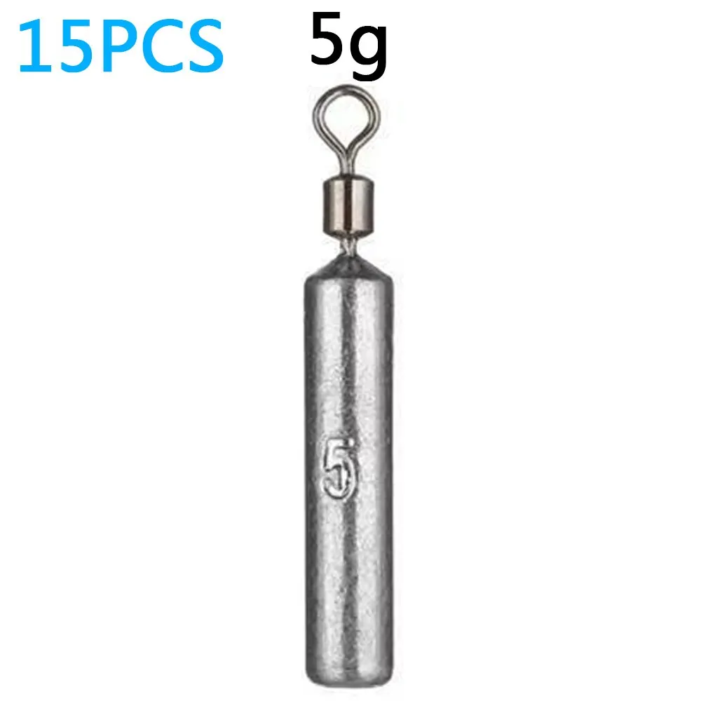 Versatile Fishing Weights Set - 15 PCS Assorted Sizes, Premium Metal Sinkers for Sea Tackle and Fishing Kits