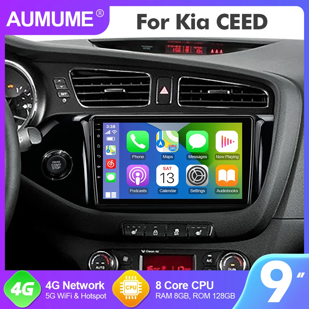 

9 Inch AUMUME Radio Android 12 For KIa CEED 2 JD 2012-2016 Car Multimedia GPS Player 8 Core RAM 8GB RDS