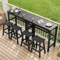 Outdoor Bar Table, 42" Weatherproof Patio Bar Height Counter Table, HIPS Material, Waterproof, for Outside, Garden, Backyard, Ba 2