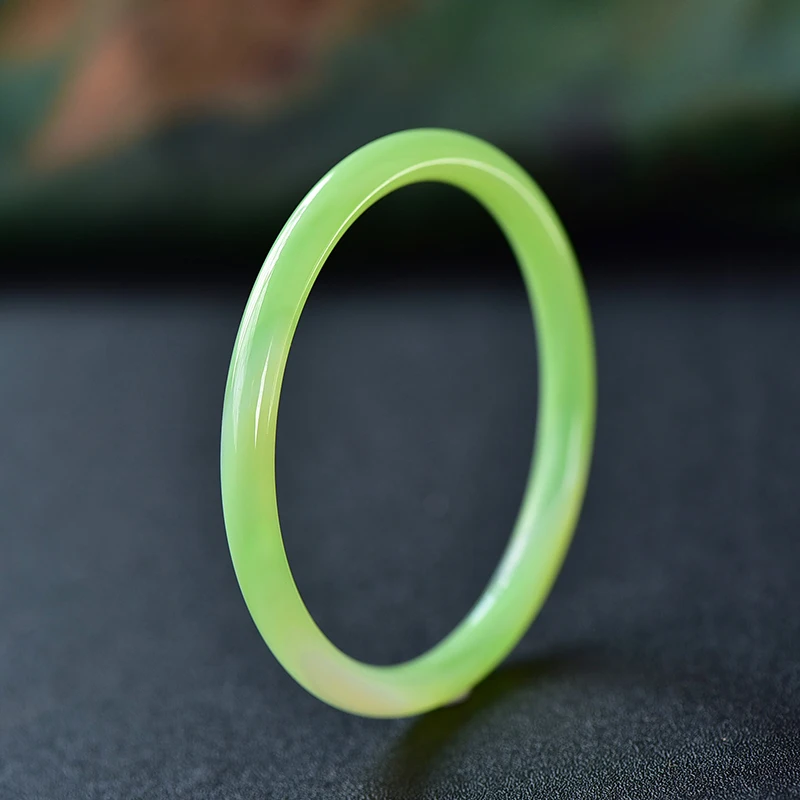 

Натуральный зеленый халцедон, агат, Круглый браслет с текстурой, прозрачный браслет, ювелирные изделия, качественные аксессуары