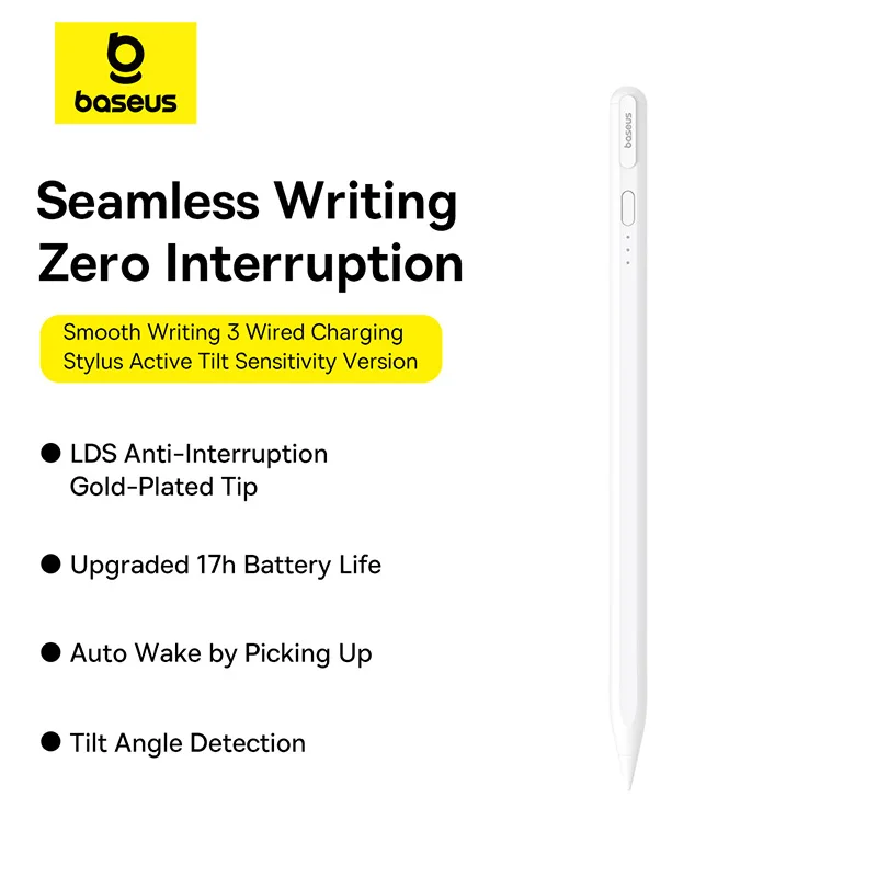 Baseus 3rd Gen Wired Charging Stylus Pen with Active Tilt Sensitivity